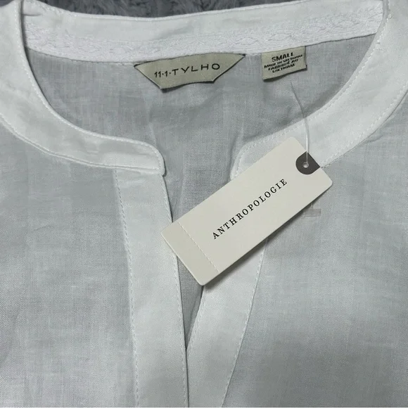 Anthropologie White Button-Down Blouse - Picture 3 of 4